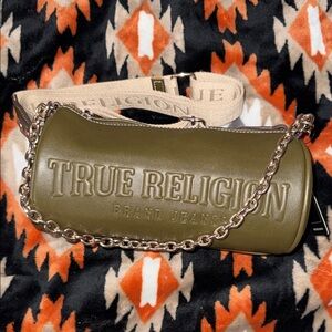 True Religion olive green- Chain Accent Bag